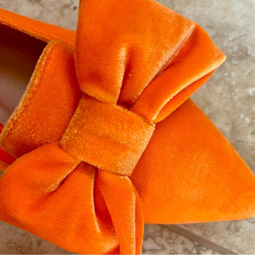 New ASOS Orange Flats with Bow Detail - Picture 3 of 7